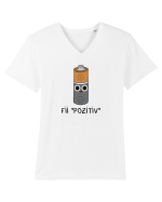 Fii pozitiv Tricou mânecă scurtă guler V Bărbat Presenter