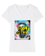 Don't obey Tricou mânecă scurtă guler V Damă Evoker