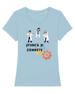 ȘTIINȚĂ ȘI ZÂMBETE Tricou mânecă scurtă guler larg fitted Damă Expresser