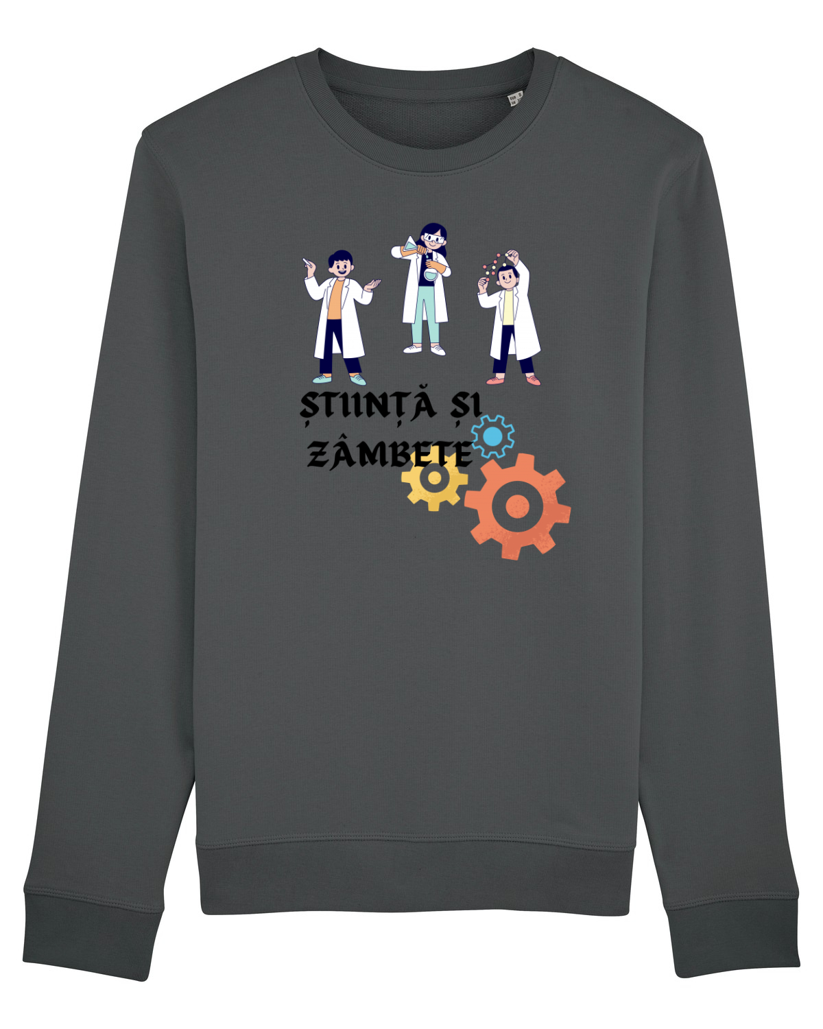 Bluză mânecă lungă Unisex Rise Anthracite