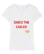 Check the cables Tricou mânecă scurtă guler V Damă Evoker
