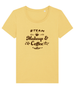 Team Makeup and Coffee Tricou mânecă scurtă guler larg fitted Damă Expresser