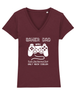 Gamer Dad Tricou mânecă scurtă guler V Damă Evoker
