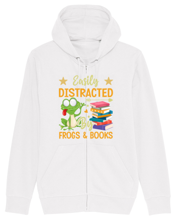 Easily Distracted By Frogs & Books White