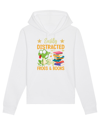 Easily Distracted By Frogs & Books White