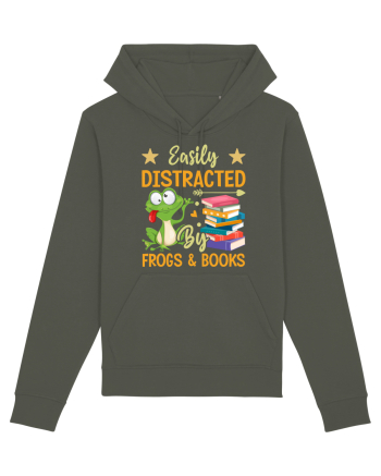 Easily Distracted By Frogs & Books Khaki