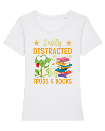 Easily Distracted By Frogs & Books White