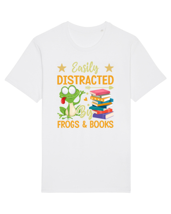 Easily Distracted By Frogs & Books White