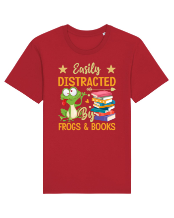 Easily Distracted By Frogs & Books Red