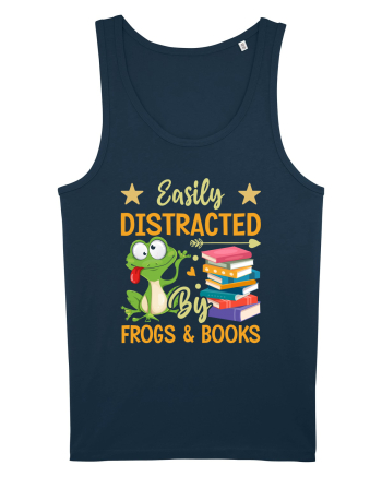 Easily Distracted By Frogs & Books Navy