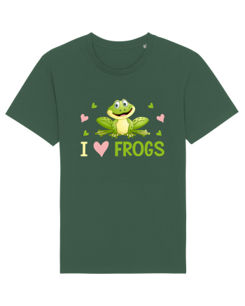 I Love Frogs Bottle Green