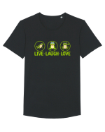 LIVE LAUGH LOVE Tricou mânecă scurtă guler larg Bărbat Skater