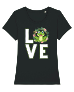 LOVE Frog Tricou mânecă scurtă guler larg fitted Damă Expresser