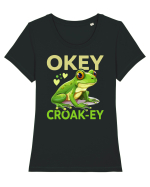 Okey Croak-ey Tricou mânecă scurtă guler larg fitted Damă Expresser