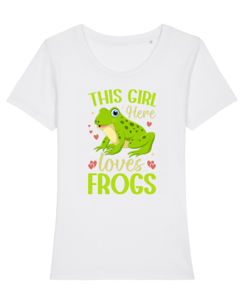 This Girl Here Loves Frogs White