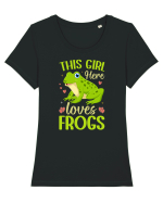 This Girl Here Loves Frogs Tricou mânecă scurtă guler larg fitted Damă Expresser