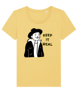 KEEP IT REAL - V1 Tricou mânecă scurtă guler larg fitted Damă Expresser