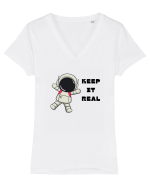 KEEP IT REAL - V2 Tricou mânecă scurtă guler V Damă Evoker