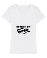 BORN IN 90' Tricou mânecă scurtă guler V Damă Evoker