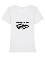 BORN IN 90' Tricou mânecă scurtă guler larg fitted Damă Expresser