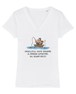 PESCUITUL ESTE DESPRE AMINTIRI Tricou mânecă scurtă guler V Damă Evoker