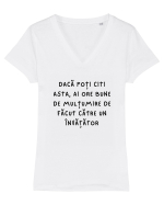 DACĂ POȚI CITI Tricou mânecă scurtă guler V Damă Evoker