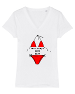 INTELIGENȚA ESTE SEXY Tricou mânecă scurtă guler V Damă Evoker