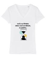 RĂBDARE - AȘTEPTARE Tricou mânecă scurtă guler V Damă Evoker