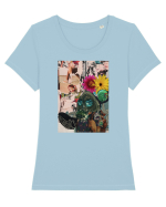 Abstract life Tricou mânecă scurtă guler larg fitted Damă Expresser