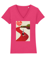 Love weekend Tricou mânecă scurtă guler V Damă Evoker