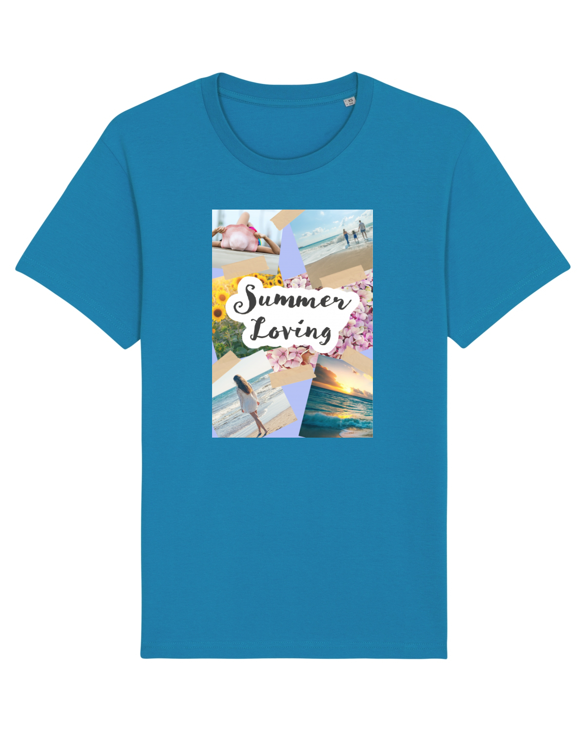 Tricou mânecă scurtă Unisex Rocker Azur