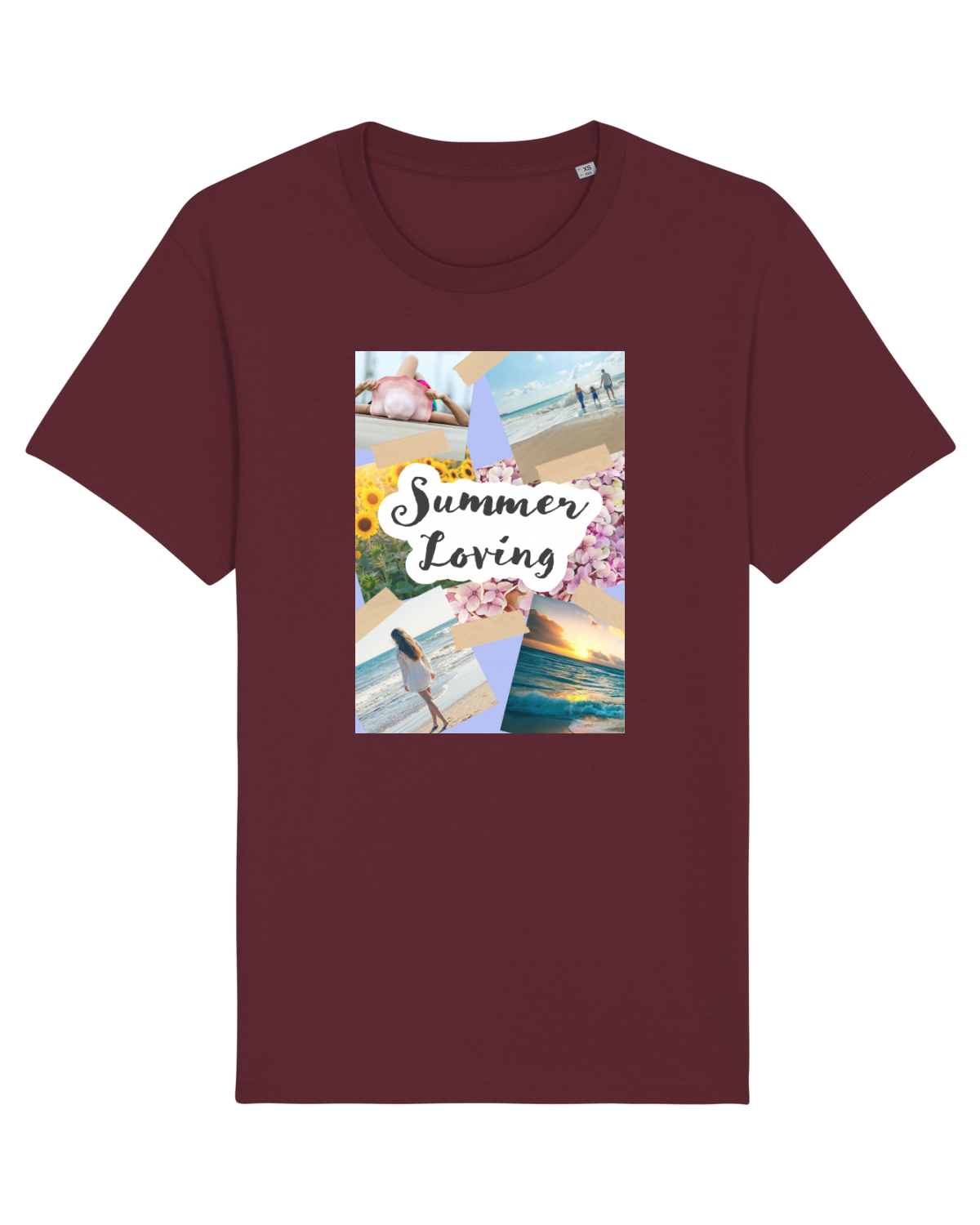 Tricou mânecă scurtă Unisex Rocker Burgundy