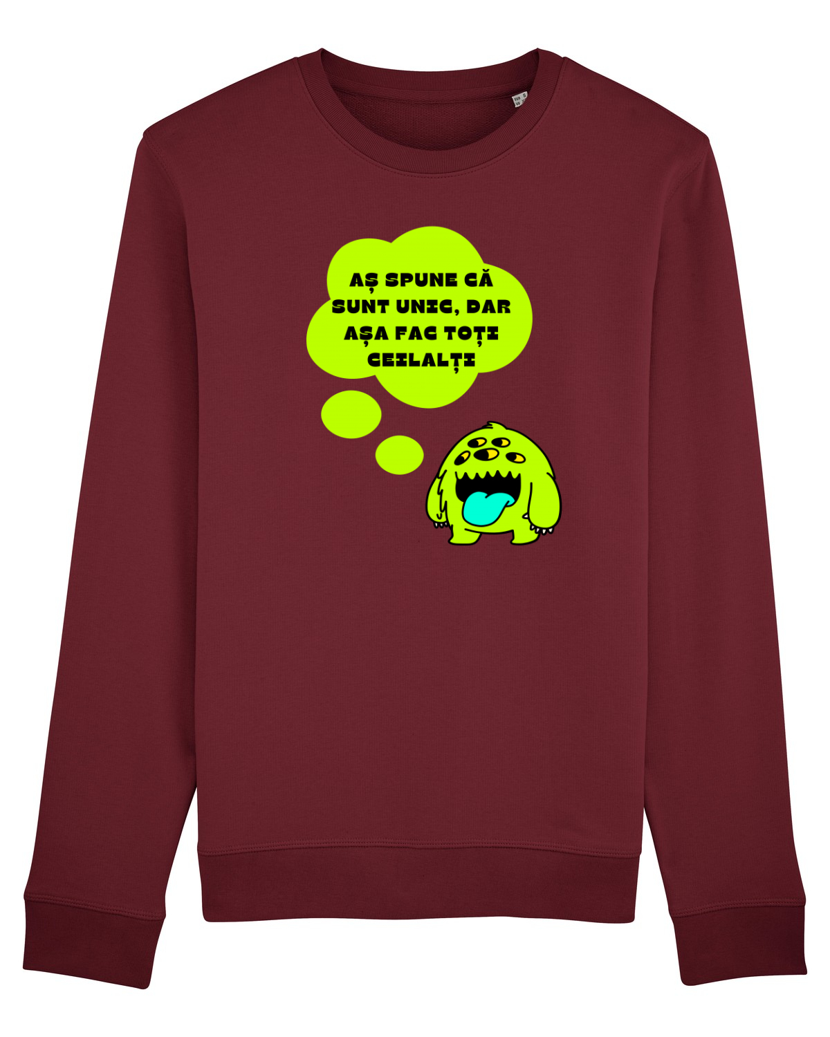 Bluză mânecă lungă Unisex Rise Burgundy