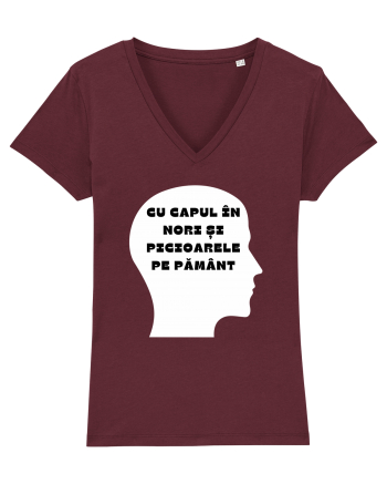CU CAPUL ÎN NORI Burgundy