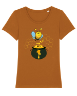 Miere în cazanul vrăjitoarei Tricou mânecă scurtă guler larg fitted Damă Expresser
