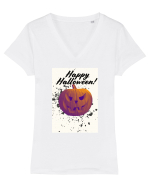 Happy Halloween Tricou mânecă scurtă guler V Damă Evoker
