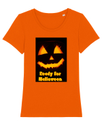 Ready for Halloween Tricou mânecă scurtă guler larg fitted Damă Expresser