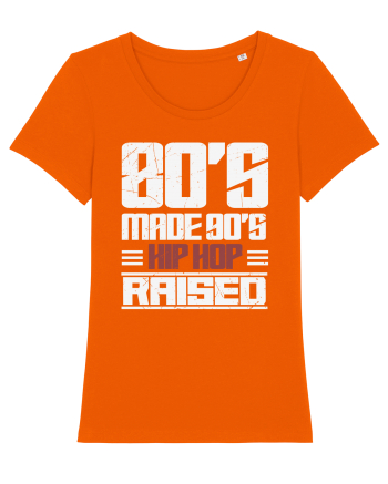 80's Made 90's Hip Hop Raised distressed Bright Orange