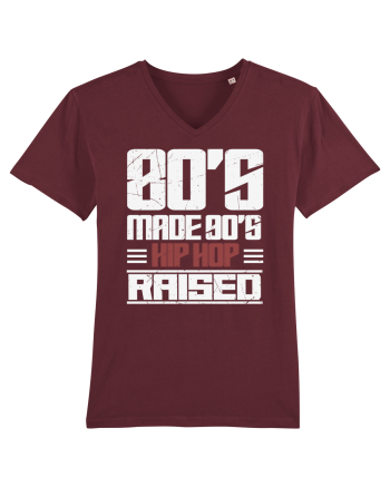 80's Made 90's Hip Hop Raised distressed Burgundy