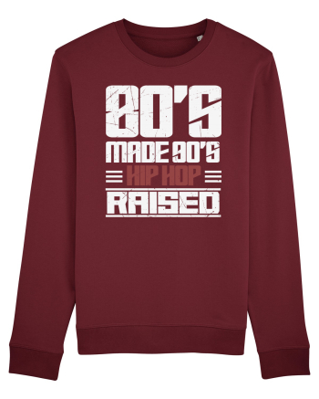 80's Made 90's Hip Hop Raised distressed Burgundy