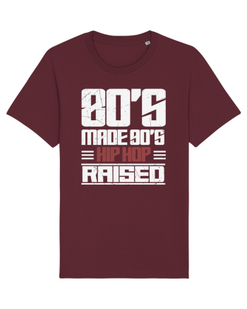 80's Made 90's Hip Hop Raised distressed Burgundy