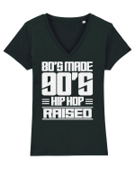 80's Made 90's Hip Hop Raised Tricou mânecă scurtă guler V Damă Evoker