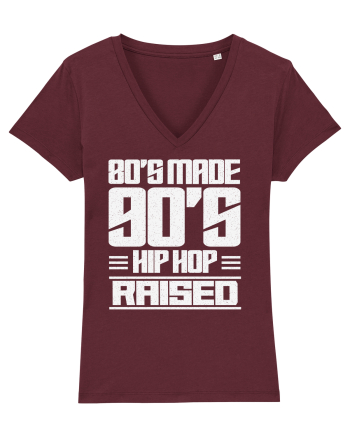 80's Made 90's Hip Hop Raised Burgundy