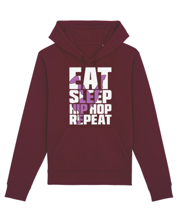Eat Sleep Hip Hop Repeat Burgundy