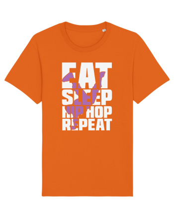 Eat Sleep Hip Hop Repeat Bright Orange