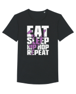 Eat Sleep Hip Hop Repeat Tricou mânecă scurtă guler larg Bărbat Skater