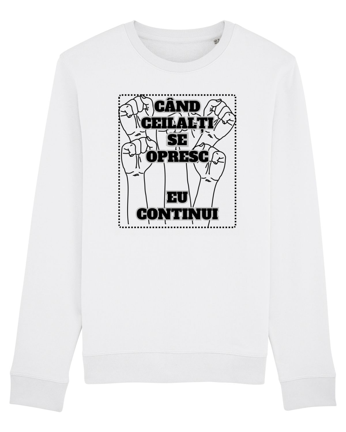 Bluză mânecă lungă Unisex Rise White