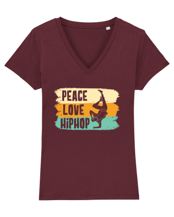 Peace Love Hip Hop Dancing Burgundy