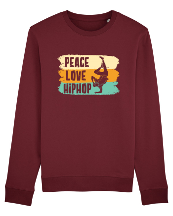 Peace Love Hip Hop Dancing Burgundy