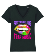 Pretty Girls Like Trap Music Tricou mânecă scurtă guler V Damă Evoker